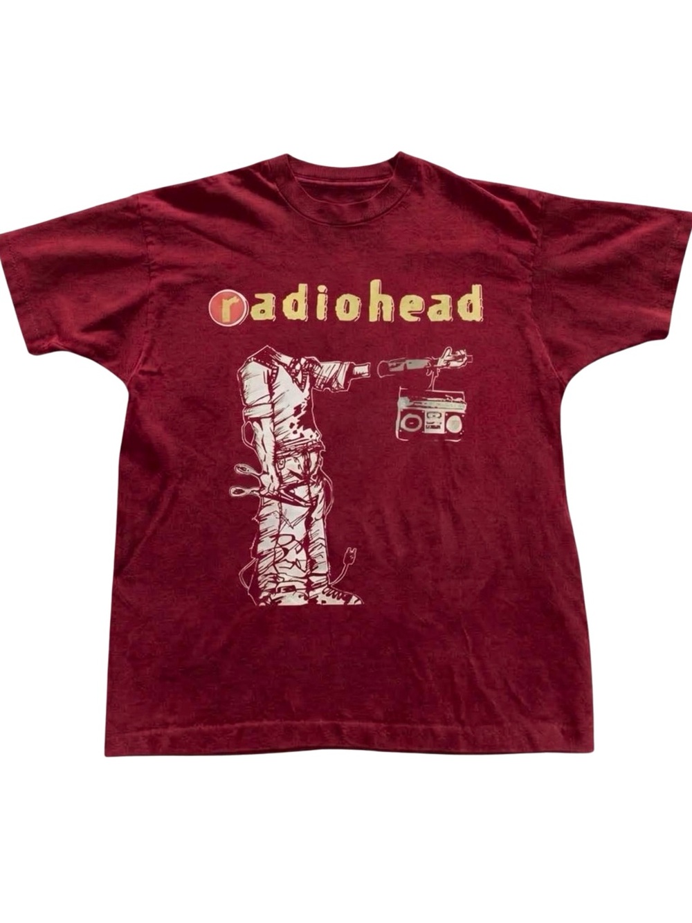 Radiohead Alt Rock Indie Band Merch Maroon Graphic Tee
